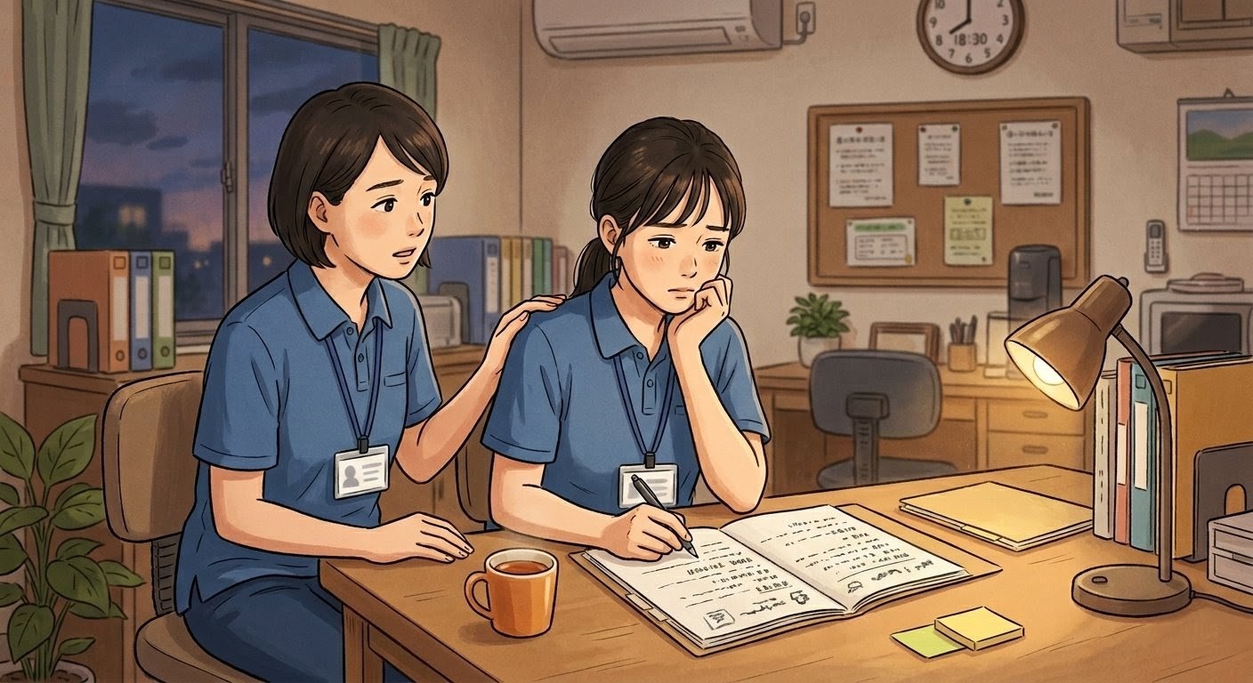 事故報告書で個人を責める職場とチームで話し合う現場の対比