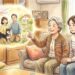 認知症の対応で専門職と家族の関わり方の違いを表現したイラスト